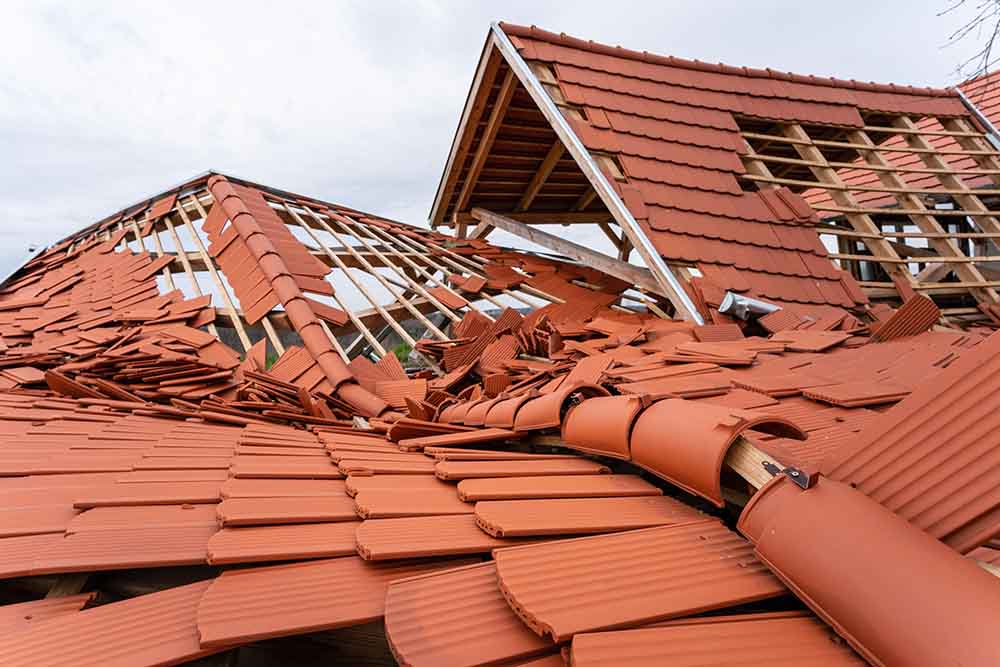 Damaged roof after a storm Round Rock, TX