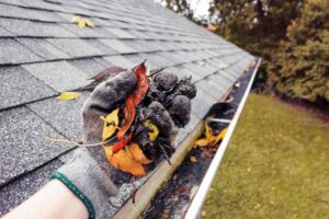 Dirty roof gutters